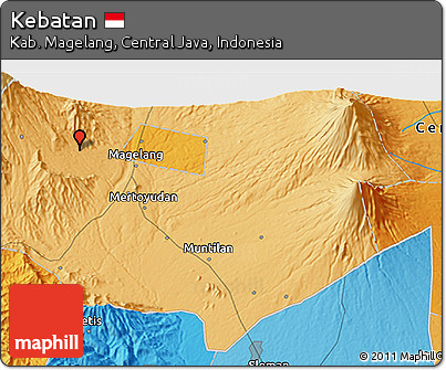 Political 3D Map of Kebatan