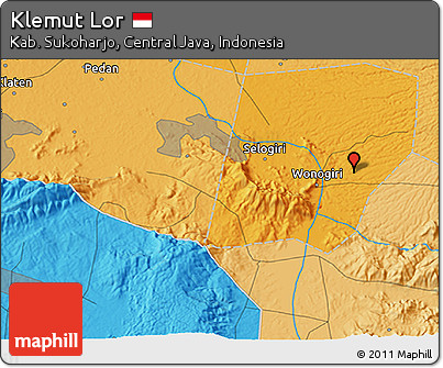 Political 3D Map of Klemut Lor