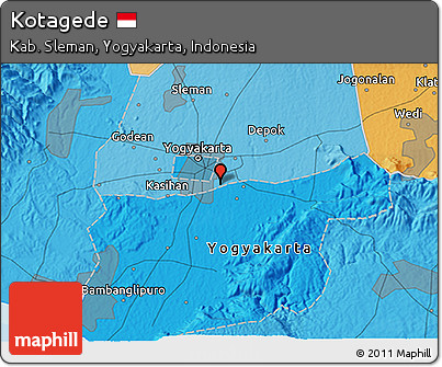 Political 3D Map of Kotagede