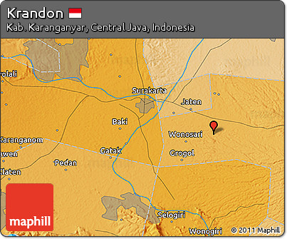 Political 3D Map of Krandon
