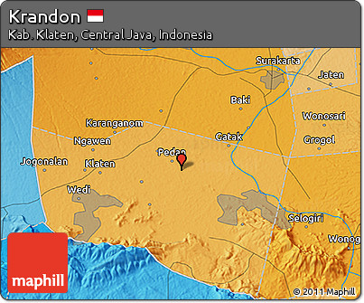 Political 3D Map of Krandon