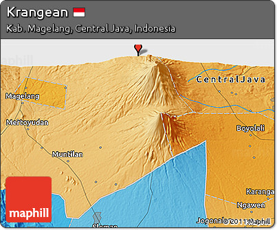 Political 3D Map of Krangean
