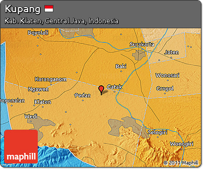 Political 3D Map of Kupang