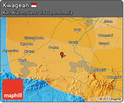 Political 3D Map of Kwagean