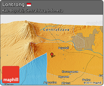 Political 3D Map of Lontrong