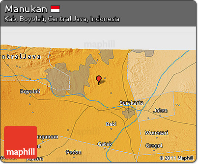 Political 3D Map of Manukan
