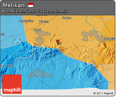 Political 3D Map of Melikani