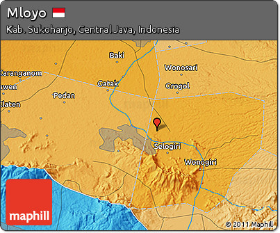 Political 3D Map of Mloyo