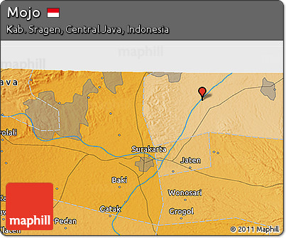 Political 3D Map of Mojo