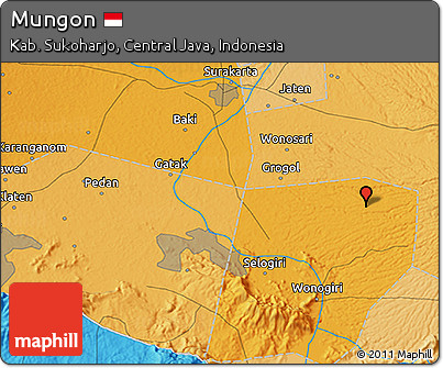 Political 3D Map of Mungon
