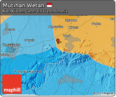 Political 3D Map of Mutihan Wetan