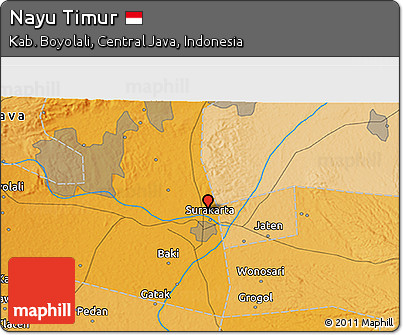 Political 3D Map of Nayu Timur