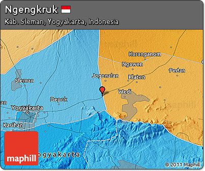 Political 3D Map of Ngengkruk