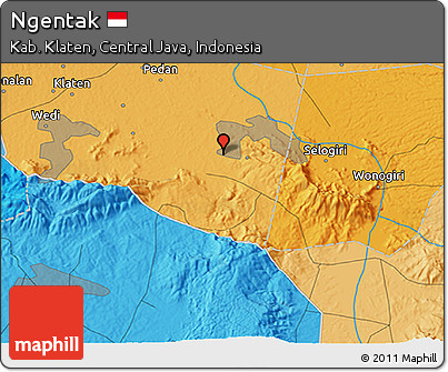 Political 3D Map of Ngentak