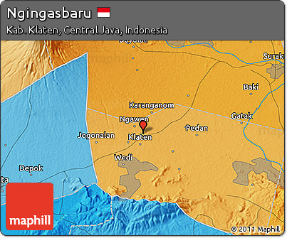 Political 3D Map of Ngingasbaru