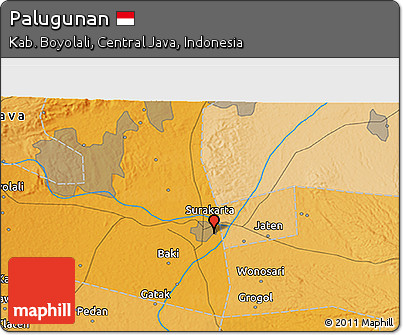 Political 3D Map of Palugunan