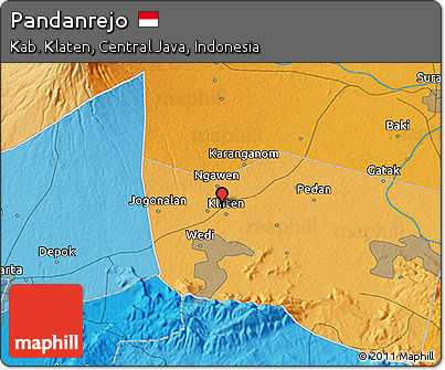 Political 3D Map of Pandanrejo