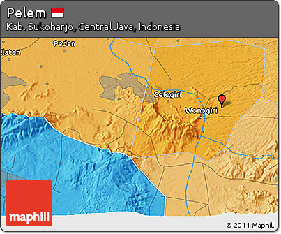 Political 3D Map of Pelem