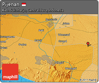 Political 3D Map of Pijenan