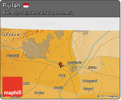 Political 3D Map of Pijilan