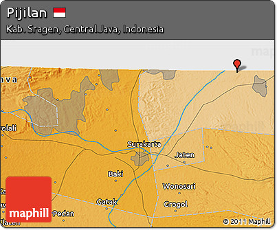Political 3D Map of Pijilan
