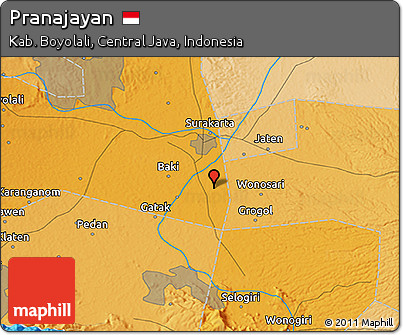 Political 3D Map of Pranajayan