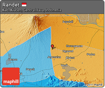 Political 3D Map of Randet