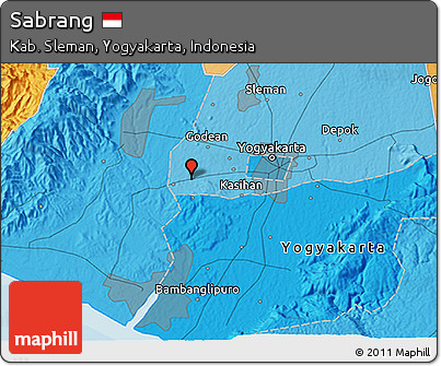Political 3D Map of Sabrang