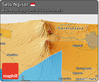 Political 3D Map of Selo Ngisor