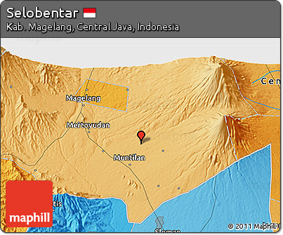 Political 3D Map of Selobentar