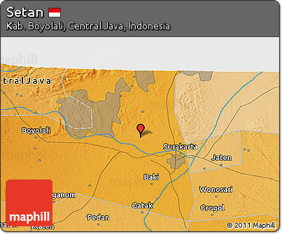 Political 3D Map of Setan