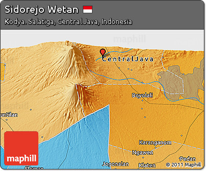 Political 3D Map of Sidorejo Wetan