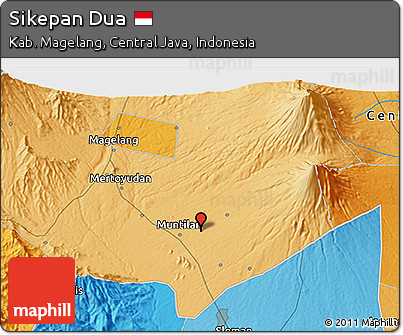 Political 3D Map of Sikepan Dua