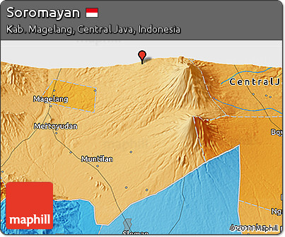 Political 3D Map of Soromayan