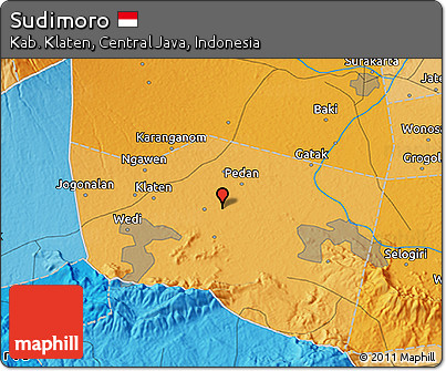 Political 3D Map of Sudimoro