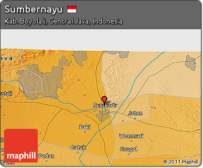 Political 3D Map of Sumbernayu