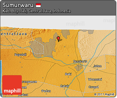 Political 3D Map of Sumurwaru