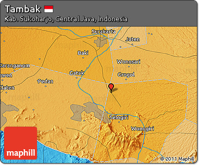 Political 3D Map of Tambak