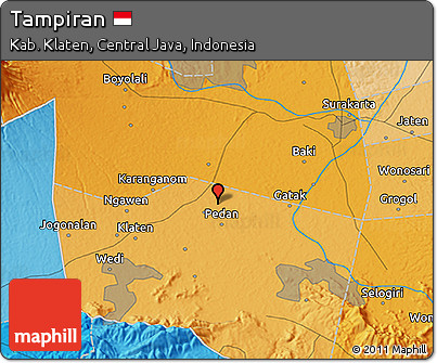 Political 3D Map of Tampiran