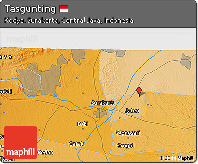 Political 3D Map of Tasgunting