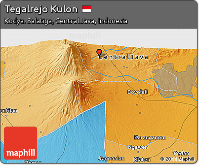 Political 3D Map of Tegalrejo Kulon