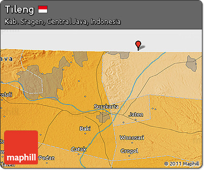Political 3D Map of Tileng