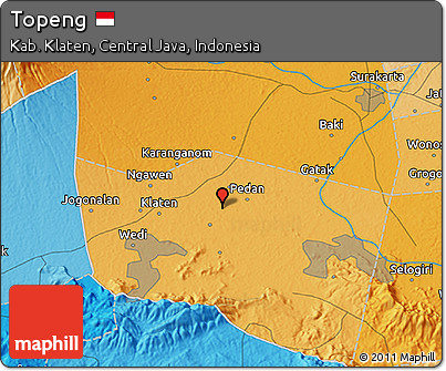 Political 3D Map of Topeng