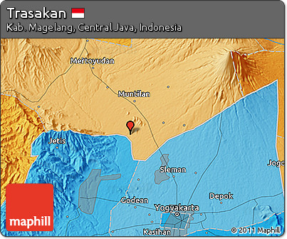Political 3D Map of Trasakan