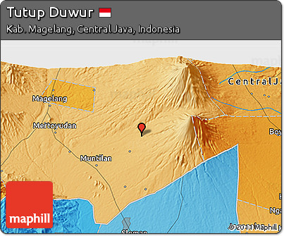 Political 3D Map of Tutup Duwur