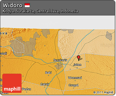 Political 3D Map of Widoro