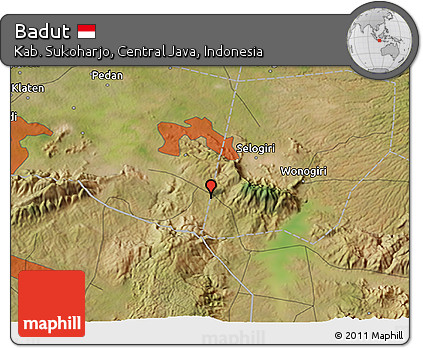Satellite 3D Map of Badut