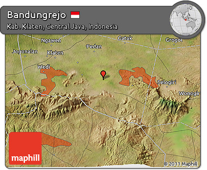 Satellite 3D Map of Bandungrejo