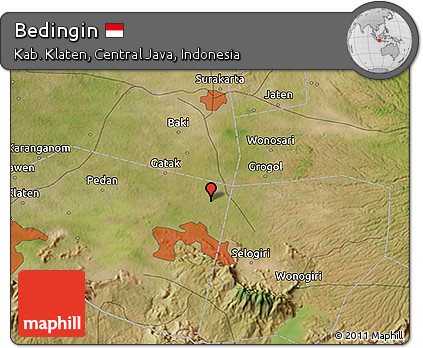 Satellite 3D Map of Bedingin
