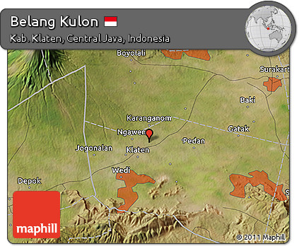 Satellite 3D Map of Belang Kulon